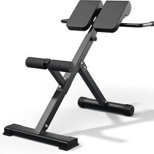 45 Degree Hyperextension Roman Chair - Height and Back Adjustable, Stable and Comfortable - Gluteus, Thigh and Abs Exercises - Foldable Sit-Up Gym Bench for Home ★44