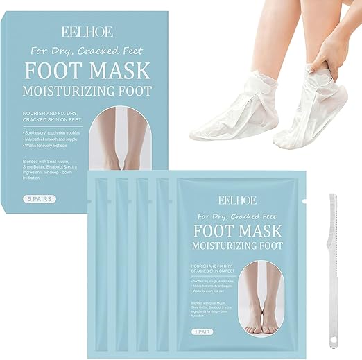 5 Paar Fußmaske, Feuchtigkeitsspendende Fussmaske,Hornhaut Socken, Fußpflege für Trockene Rissige Füße,Fusspflege Foot Peel Mask mit Pediküre Ausrüstung für Männer Frauen 5 Paar Fußmaske, Feuchtigkeitsspendende Fussmaske,Hornhaut Socken, Fußpflege für Trockene Rissige Füße,Fusspflege Foot Peel Mask mit Pediküre Ausrüstung für Männer Frauen